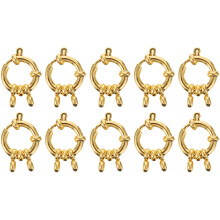 10Pcs Stainless Steel Guld Fjäderlås Armband Snabbhakar Diy