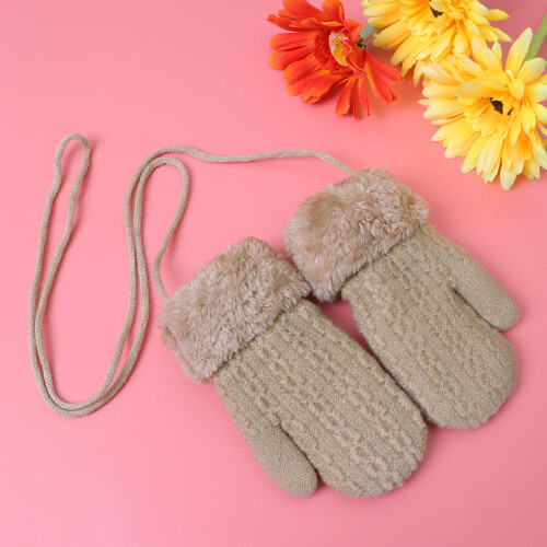 Barn Vinterhandskar Skikt Plussch (Beige, 1-4 ) 1