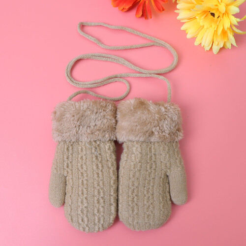 Barn Vinterhandskar Skikt Plussch (Beige, 1-4 ) 2
