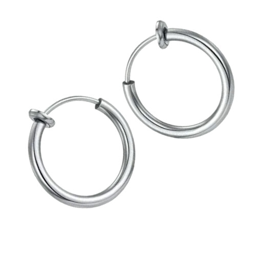 1 Par 18 Mm Silverfärgade Örhängen Piercing I Titanstål