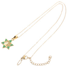 Hexagram Halsband Kvinnors Fint Halsband Hexagon Anhängare