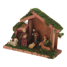 1 Set Vivid Ornamang Manger Figur Inomhus Religiös