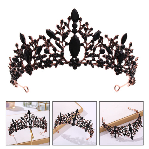 1St Bruid Tiara Zwart Hoofddoek Haarversiering 2