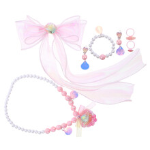 5 Set Barnsmycken: Sjöjungfru Bågklämmor, Halsband, Armband