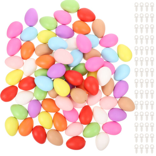 100Pcs Påsk Barn Hantverksoägg Okmålade Simuleringsägg Hantverk 2