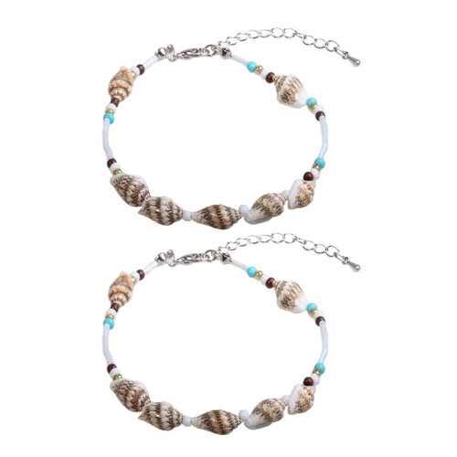 2St Conch Anklet Locket För Kvinnor Flickor 2