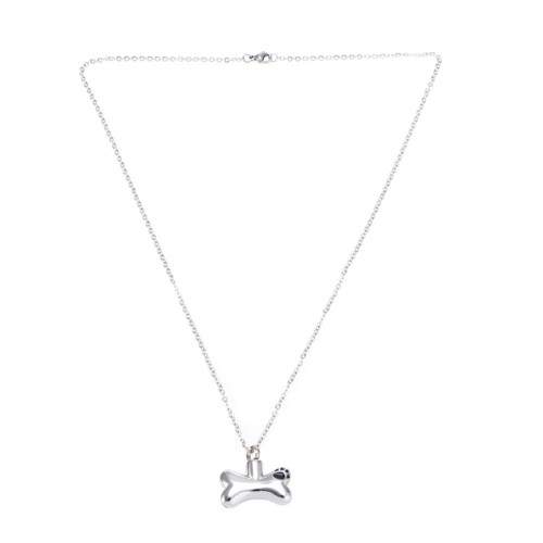 Pet Paw Bone Form Cremationsurna Halsband Av Rostfritt