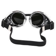 Bright Silver ABS Vintage Steampunk Goggles Sunglasses for Costumes & Decor