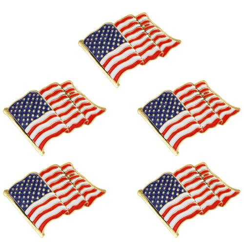 5 Amerikanska Flaggan Broscher Klädaccessoar