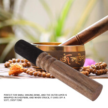 Multi Purpose Tibetan Wooden Mallet for Singing Bowls 12-inch Easy Grip Brown