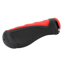 Bicycle Handlebar Grips Lock On Anti Slip Red & Black Soft Rubber Secure Fit