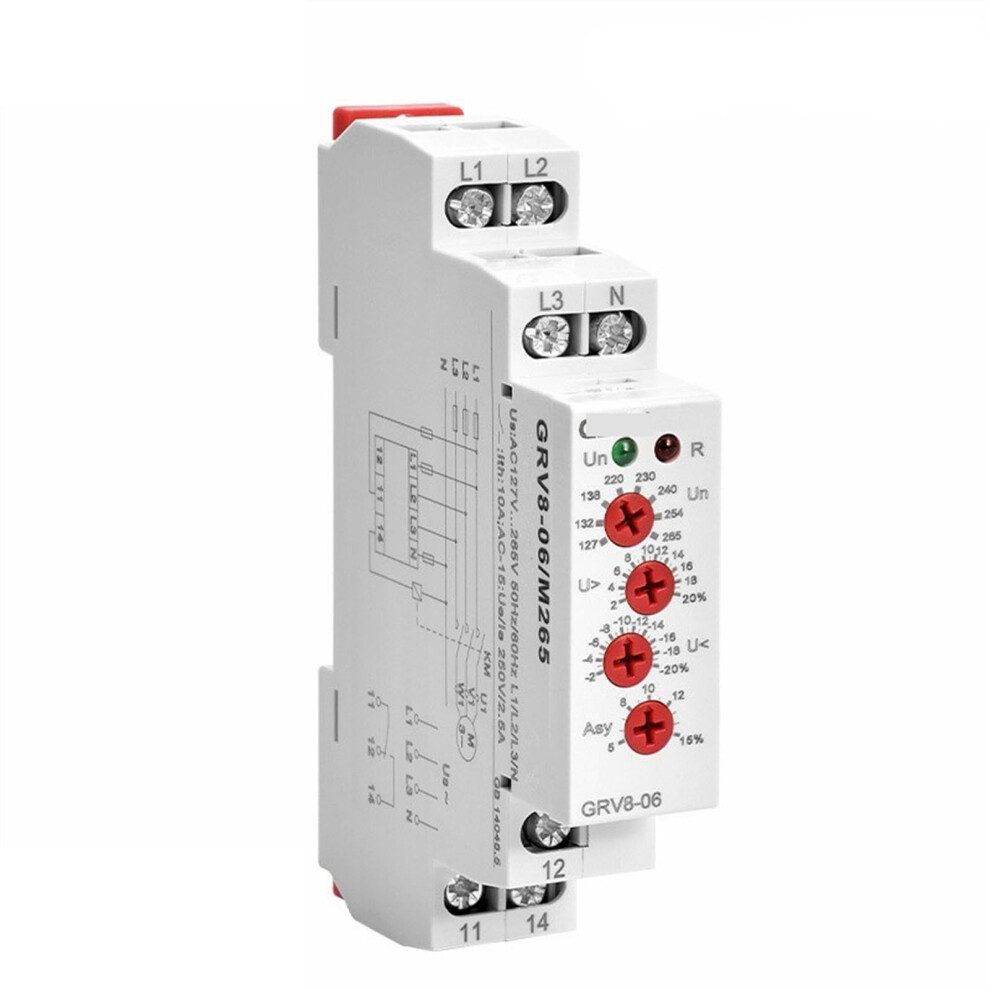 Grv806 3Phase Failure Phase Sequence Voltage Monitoring Relay Voltage Sensing Protection 460V Model Grv806d M460 9067246999735