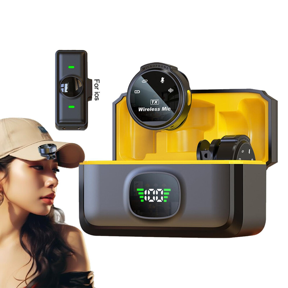 Wireless Lavalier Mic Magnetic Lapel Clipon, 50M Transmission, Noise Cancellation, 8H Battery Life, Camera, Smartphone 9067246999223