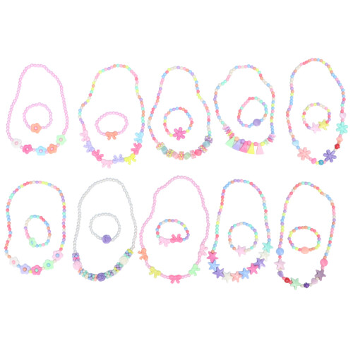 10 Set/20Pcs Akryl Smycken För Barn Blomdesign