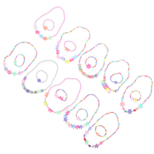 10 Set/20Pcs Akryl Smycken För Barn Blomdesign 2