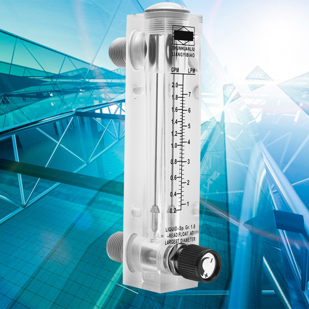 Lzm-15T Acrylic Liquid Flowmeter 0.2-2 Gpm G1/4'' G1/2'' Panel 3301363412224