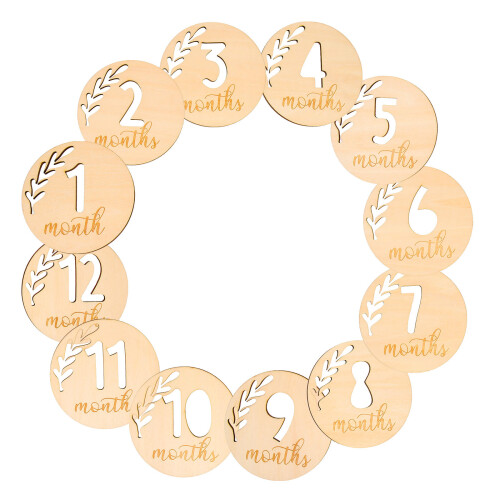 12Pcs Baby Growth Kort Block Hålade Kort