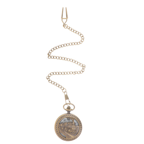 Pocket Watch With Chain Classic Quartz Fathers Keychain Man 2
