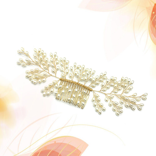 Bride Hair Combs Handgjorda Inlagd Guld 2