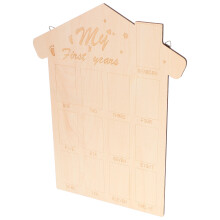 3St Träbebis Bildram För 1-Årsdag Barnrum Décor Milstolpe