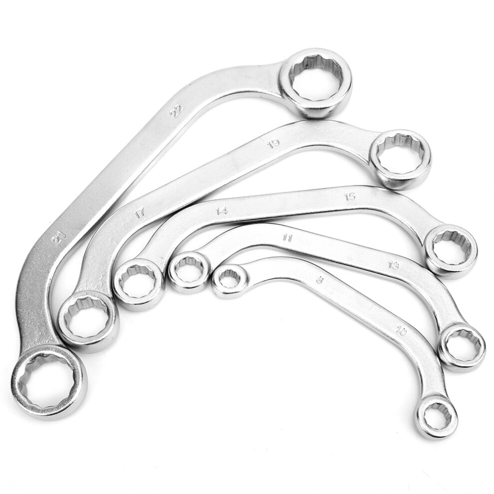 5 Pcs 8-22Mm Metric Chrome Vanadium Steel Double Ended Half Moon Wrench Kit 6901363418331