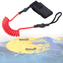 Durable TPU Elastic Ankle Rope Leash for Paddle & Surfboard, Red & White