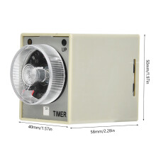 Elektronisches Zeitschaltrelais, 60 s, AC 220 V 5 A, 58x50x40 mm