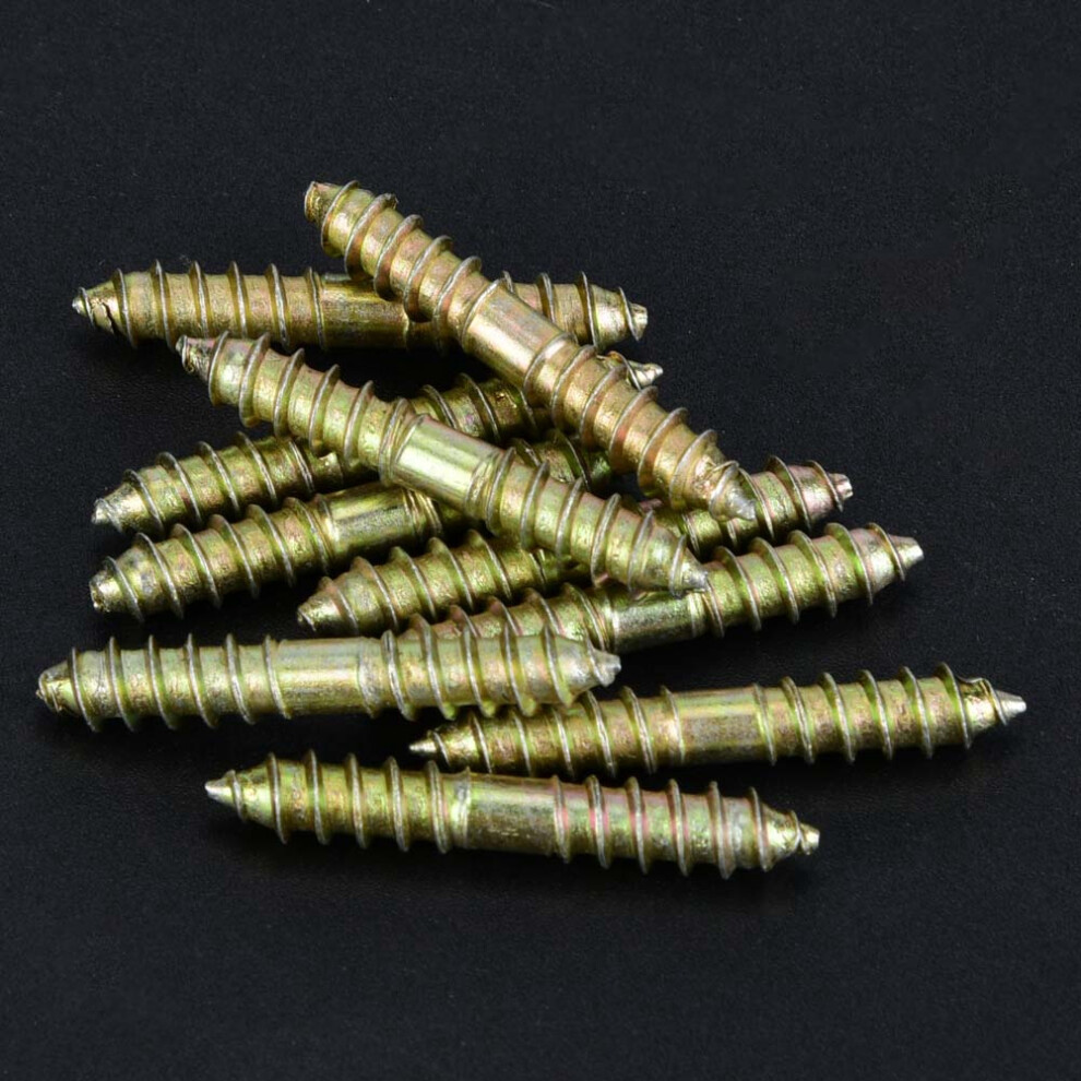 10Pcs Dowel Screw 6*40Mm For Furniture Woodworking Double Ended Connectors 3531363417428