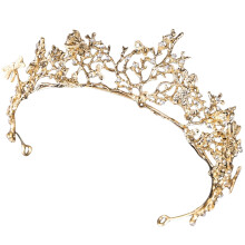 Raindrops Bridal Tiaras For Wedding Tiara Crown Alloy Golden 1set