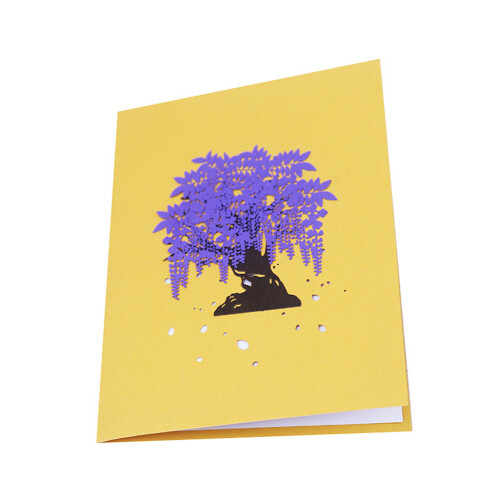 Wisteria 3D Hälsokort Blommor