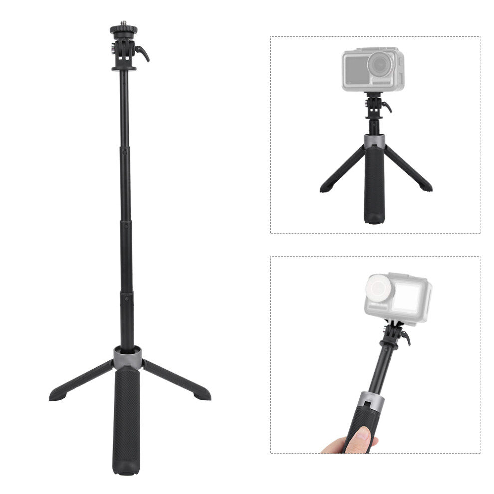 Pgytech Action Camera Folding Tripod Selfie Stick Extension Rod, Anti-Slip Handle, Black 4951363417119