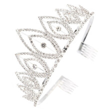 1Pc Bride Crown With Comb Rhinestone Hair Ornament For Women