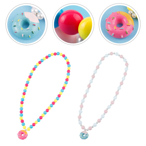 2St Halsband pärlor & Smörgåspapper Anhängare För Barn 2