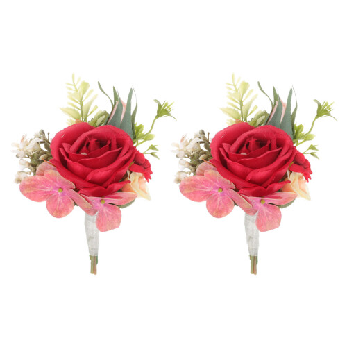 2St Simulerade Bröllops Boutonnière För Brudgum