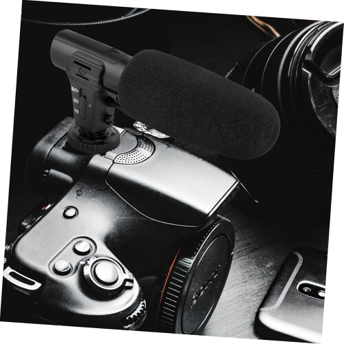 Sensitivity Interview Microphone For Camera Mic Low Frequency Attenuation For Recording Medium Black 1