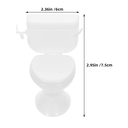 4Pièces Décorations Mini Toilette Blanches Plastiques Pour Gâteau 1