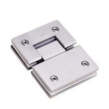 Glass Door Hinge Clamp 1Pc Stainless Steel Bathroom Hinge For Frameless Glass Doors 90Degree Folding Hardware