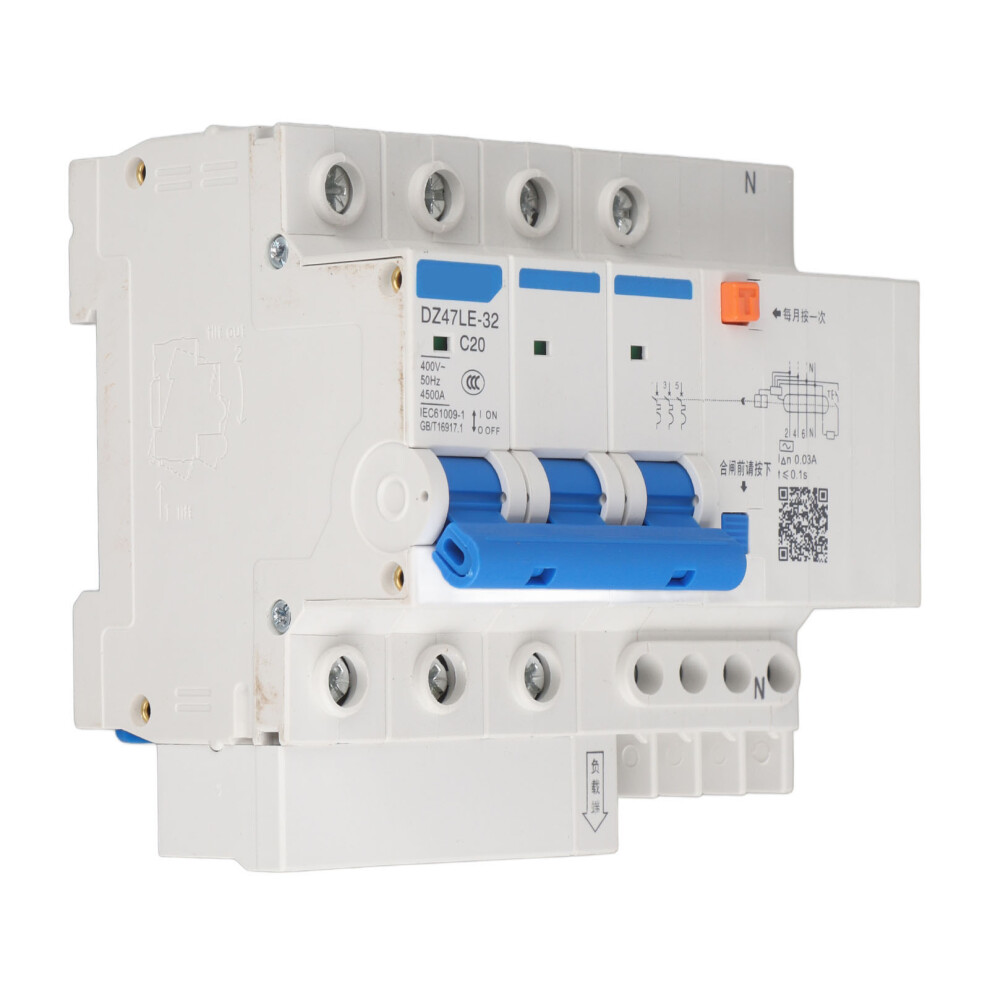 Dz47le 32 3P+N C20 Leakage Circuit Breaker 20A 4500A 400V 7631363421510