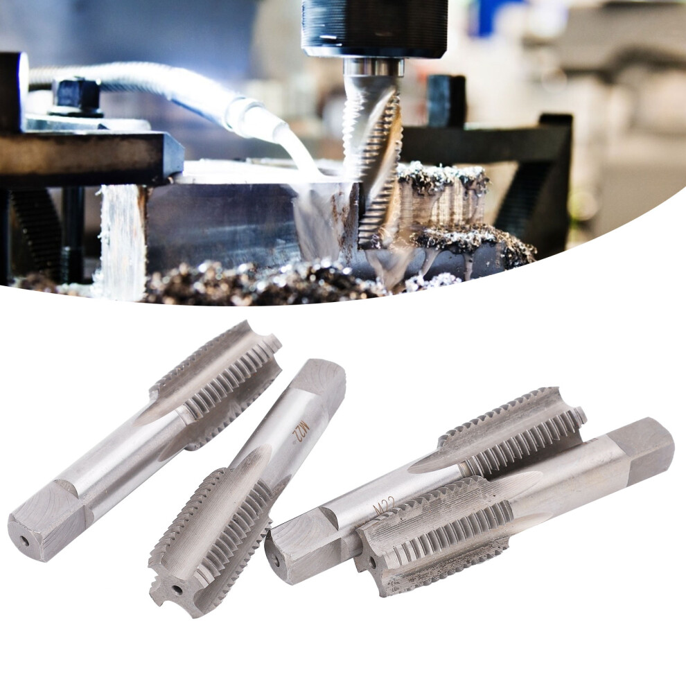 M22 Metric Alloy Steel Hand Tap 4Pcs Straight Flute Screw Thread Tapping Tool 3161363427488