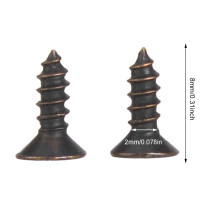 Selbstschneidende Schraube aus Eisen, 500 g, Bronze-Flachkopfschraube, für DIY und Heimreparaturen (2x8mm)