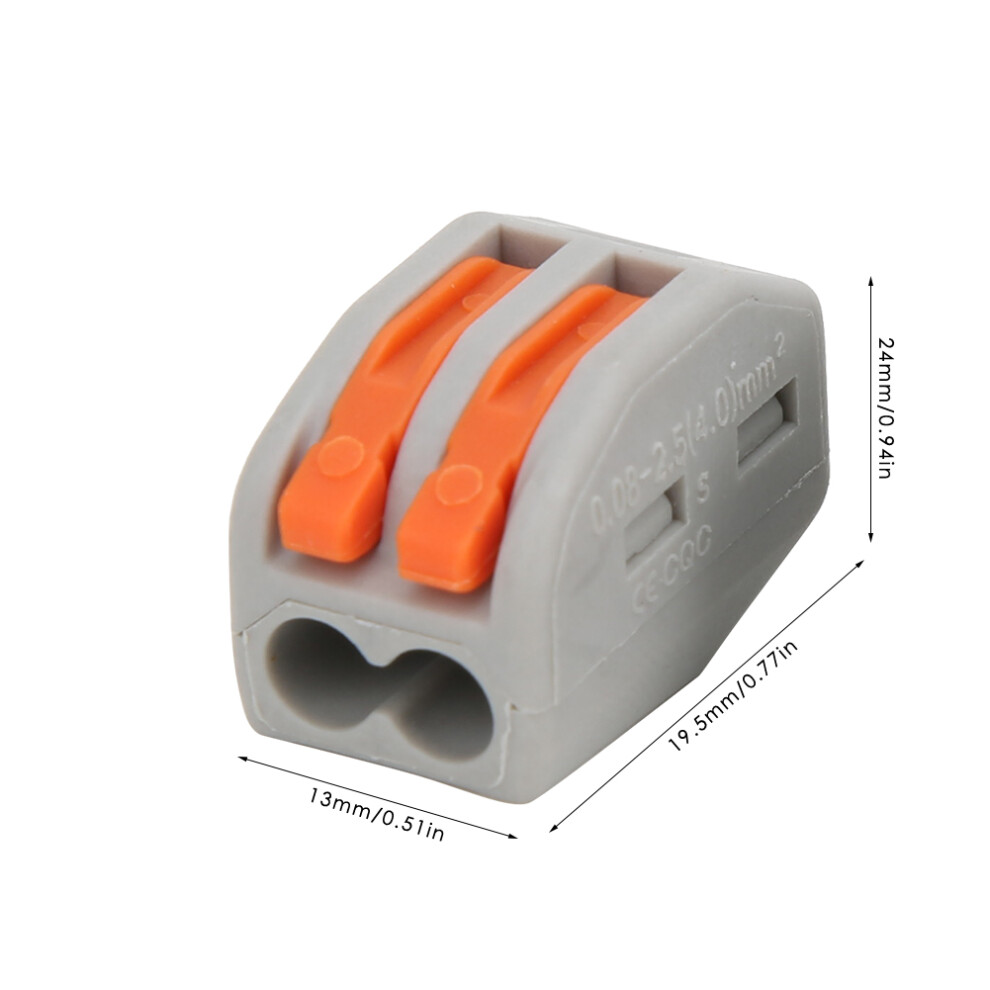 Pct-212 20 Pcs Spring Terminal Blocks Insulated Flame Retardant 9481363429713
