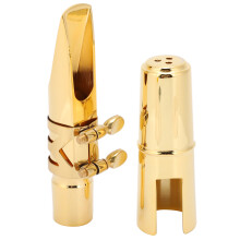 6C# Saxophone Metal Mouthpiece with Cap Pads - Durable Brass Design