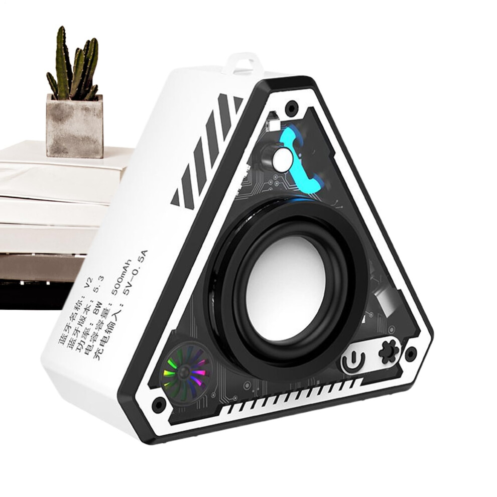 Wireless Speaker, Small Outdoor Wireless System, Desktop Bass Audio Amplifier, Stereo Boombox, Rechargeable, White 9105992312405