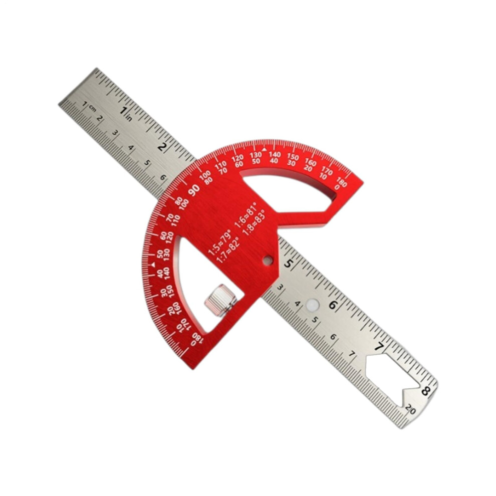 Woodworking Angle Ruler Aluminum Alloy Protractor 8Inch Magnetic Multifunctional Degree Measuring Tool For Carpenter Diy 9067246002527