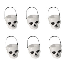 6 Pcs Halloween Skulls Decoration Candy Holder Trick Treat Bucket