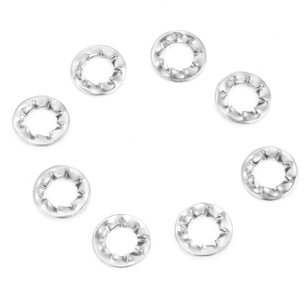 M6 Stainless Steel Lock Washers 100Pcs Serrated Flat Surface For Heavy Duty 3401363433264