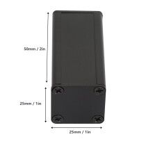 Aluminium-PCB-Gehäuse mit Kühlmantel Schwarz 252550 mm Elektronikgehäuse