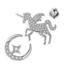 1 Par Silver Örhängen Asymmetriska Flickors Smycken