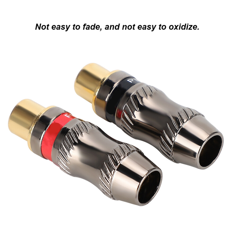 Plated Rca Female Soldering Socket 2Pcs Zinc Alloy For Audio Diy Extension Gold 9431363434378