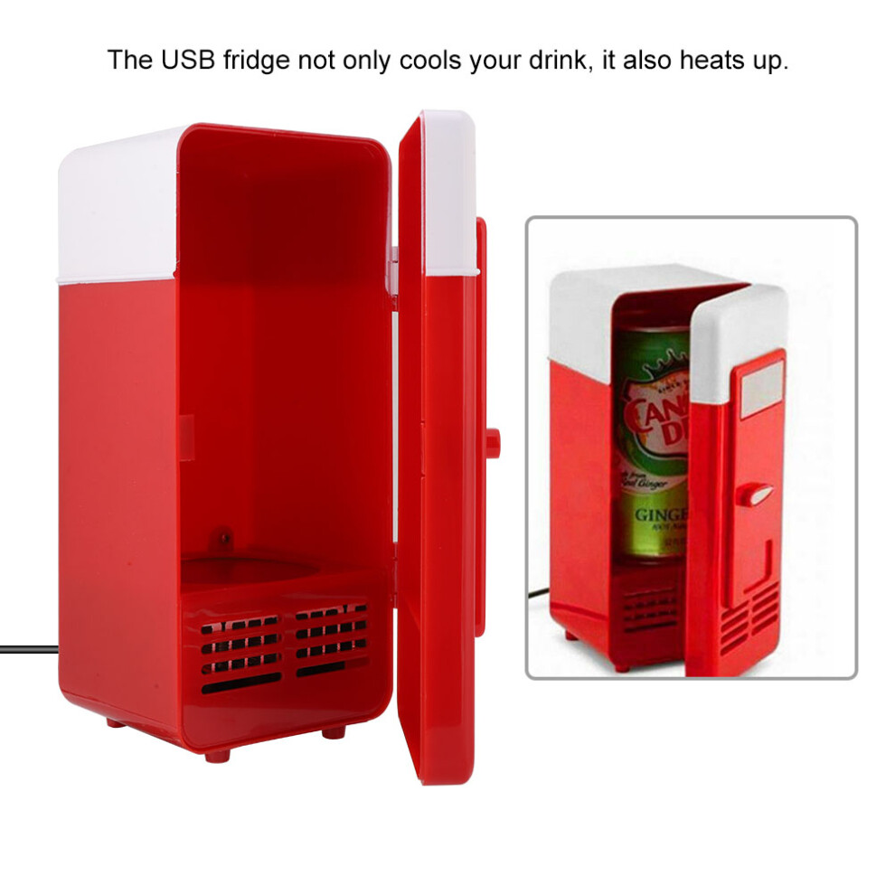 Usb Mini Fridge Cooler Warmer - Perfect Fit For Beverage Cans Red 7671363434530